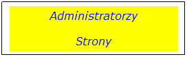 Pole tekstowe: Administratorzy
Strony
